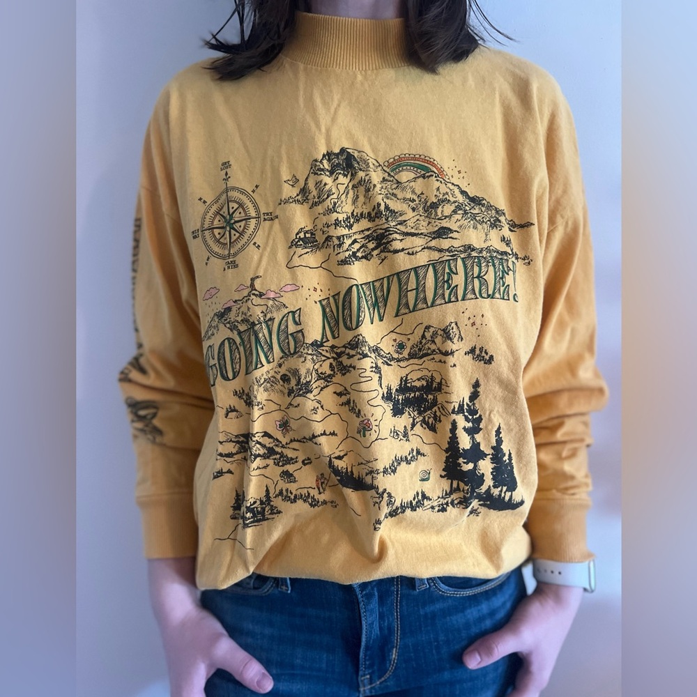 Urban Outfitters Crewneck, size small (oversized fit), orangey-yellow color